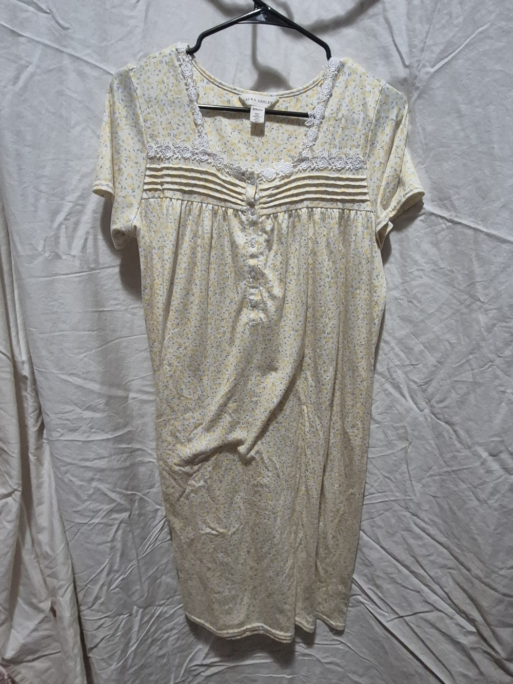 Soft Yellow Floral Lace-Trim Women's Top by Mudd Sleepwear